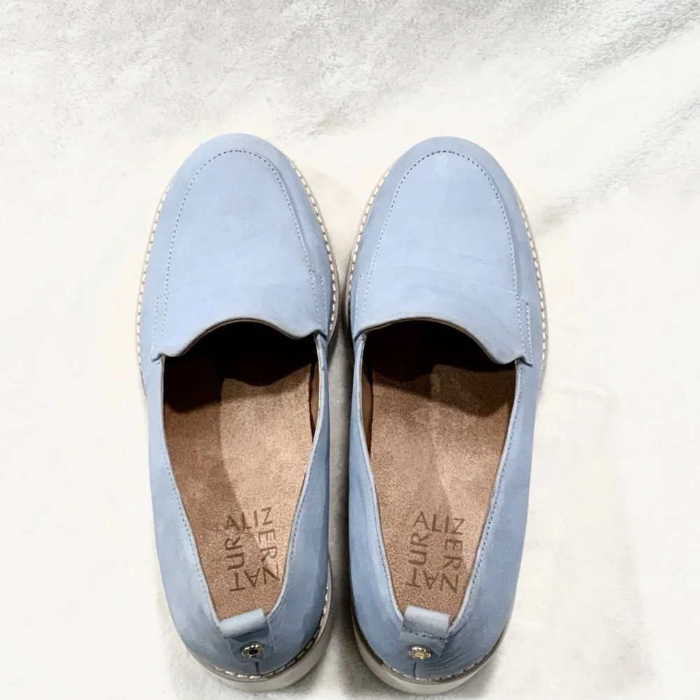 Naturalizer Blue Platform Chunky Loafers Size 7